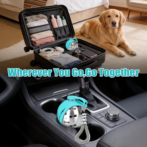 Portable Dog Water Bottle 10oz Stainless Steel Travel Dog Water Dispenser with Bowl No