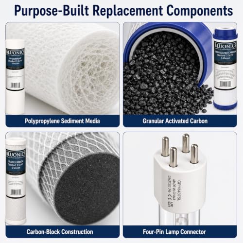 12 Piece Replacement Filter and UV Lamp Set for Compatible 4