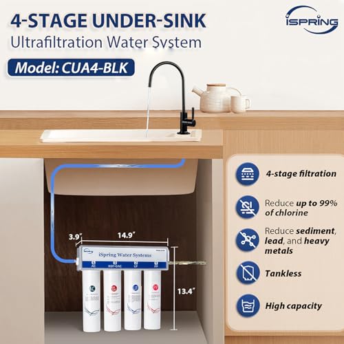 CUA4-BLK 4-Stage Ultra Filtration Under Sink Water Filter System