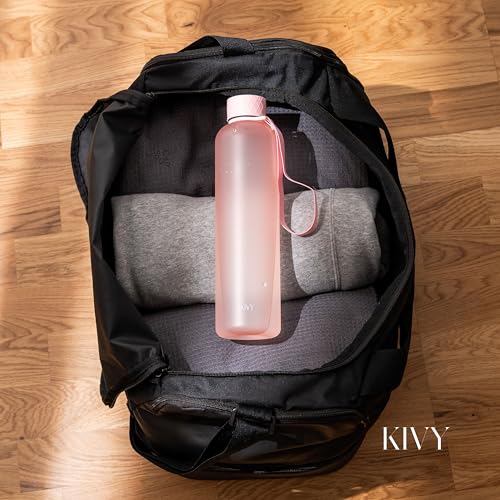 Slim Water Bottle 32oz [Lightweight & Shatterproof] Fits Backpack & Cupholder for Travel