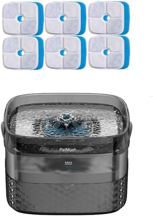 2.4Gal/9L Pet Water Fountains for Medium and Large Dogs and Multiple Cats Large Capacity Automatic, Dog Water Fountains with Filters (Dog Fountain 6 Filtesr + 6 Sponges)