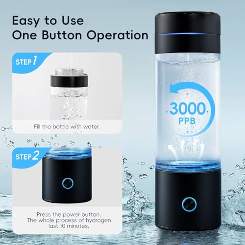 3000 PPB Hydrogen Water Bottle SPE PEM Molecular Hydrogen Generator