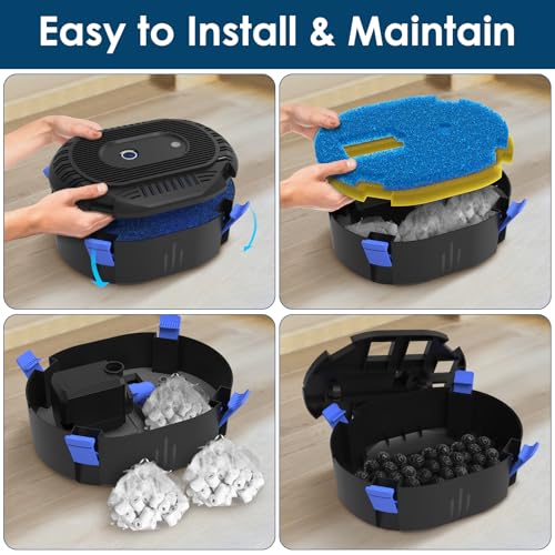 All-in-One Koi Pond Filters for Outdoor Ponds 200-350 Gal, Pond Fountain Pump with 3 Spray Patterns, Fountain Kit with 400GPH Water Pump for Garden, Water Feature, Bird Baths
