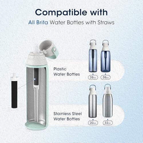 NRP 6 pack Bottle Water Filter Replacement for Brita BB06 Stainless Steel and Plastic Bottles (6 Count)
