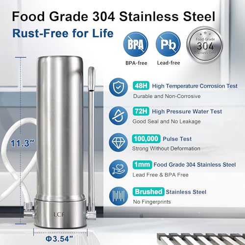 Upgrade 6 Stage Stainless Steel Countertop Water Filter