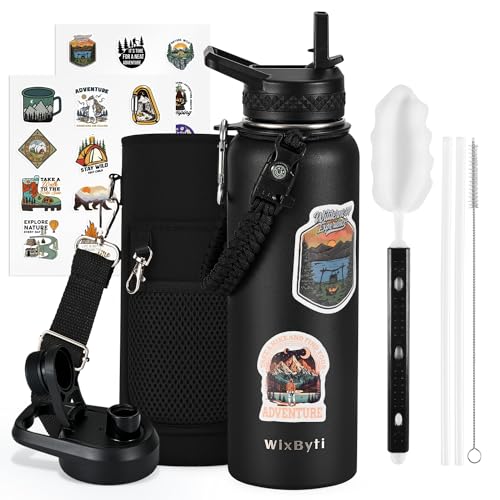 40 oz Insulated Water Bottle with Straw