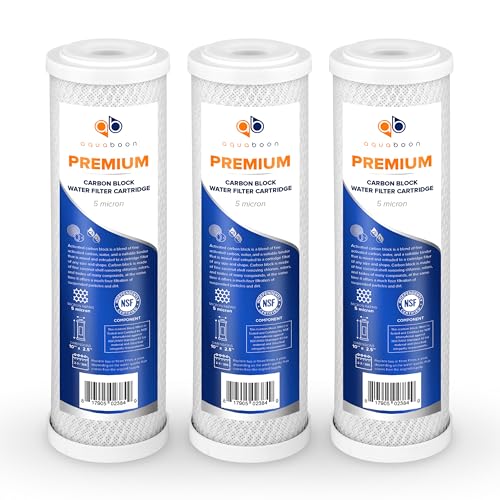 Premium 5 Micron Carbon Block Water Filter 10" x 2.5" (3 Count)
