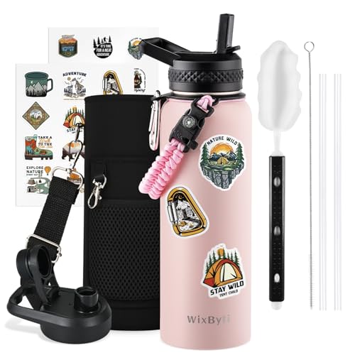 40 oz Insulated Water Bottle with Straw
