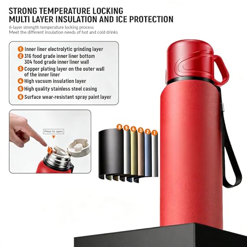 Double wall vacuum Leakproof stainless steel wide mouth insulated water bottle;tea tumbler with infuser