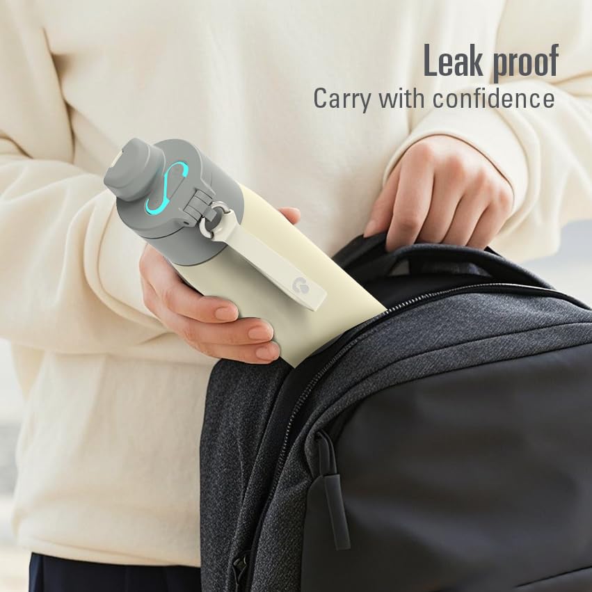 3-in-1 Self-Cleaning Water Bottle with Sip & Chug Lid - 24oz