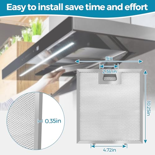 Range Hood Filter Replacement 10.25x9x0.35Inch (2 Count)