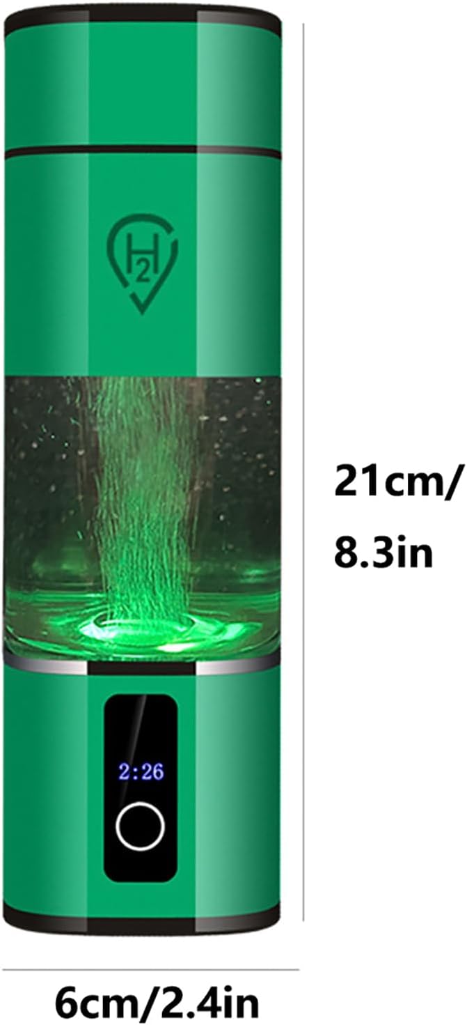 8000PPB Rechargeable PEM Hydrogen Water Bottle Generator – Portable Hydrogen Water Machine with LED, Smart Electric Hydrogenated Water Bottle for Travel, Fitness & Daily Hydration