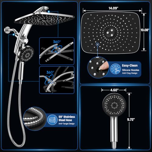 14" Luxurious Shower Head with Handheld
