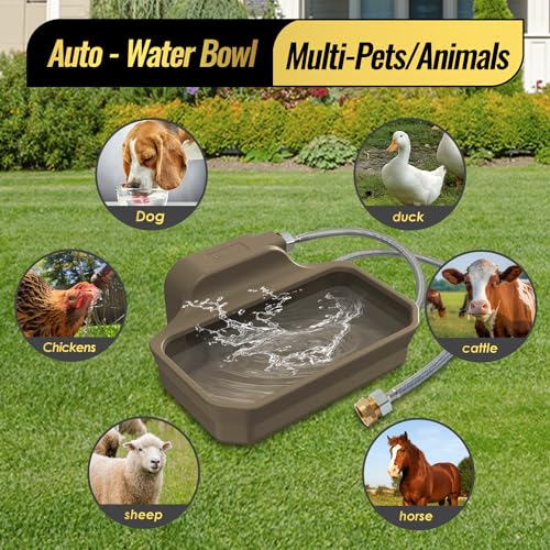 135OZ Automatic Water Dispenser for Large Dogs Patented Outdoor Dog Water Bowl Dispenser Automatic Dog Feeder Fit 3