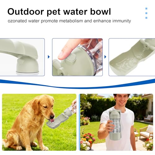 Dog Health Water Bottle Portable Active Oxygen Puppy Water Bowl & Dispenser for Travel Improves Taste and Boosts Immunity wih Ozone Purification Pet Health Care Water Bottle