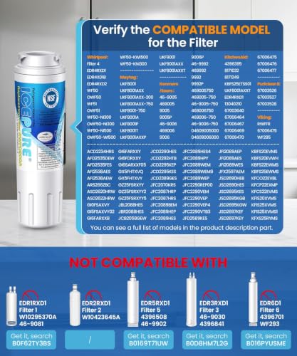 UKF8001 Replacement for Whirlpool Filter 4 EveryDrop EDR4RXD1 1Pack
