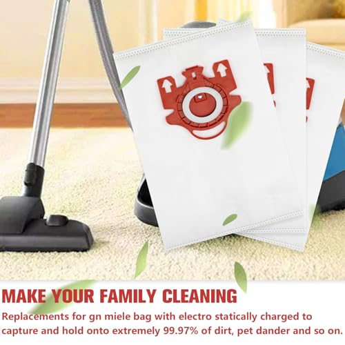 3D Airclean Dust Bags Replacement for Miele FJM Vacuum Compact C2 (10 Count)
