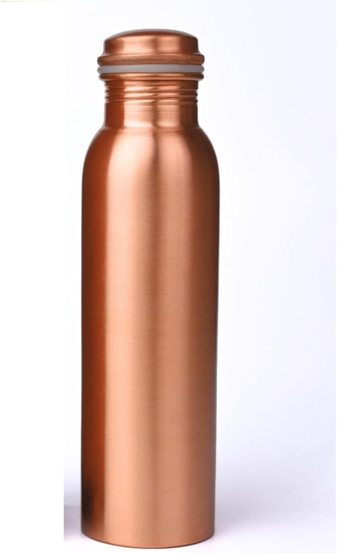 Copper Water Bottle 1 Liter – Leakproof Ayurvedic Tamba Bottle for Drinking Water, BPA-Free Copper Vessel for Health Benefits, Joint-Free Durable | |Home| Office (Plain)