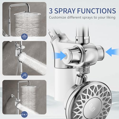 Filtered Rain Shower Head with Handheld Spray Combo