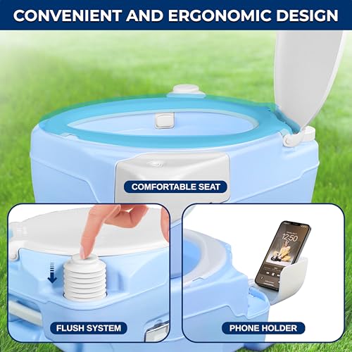 5.3 Gal Portable Toilet with Extra Large Seat