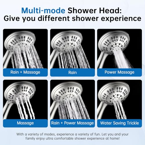Shower Head with Metal Shower Holder and Long Hose