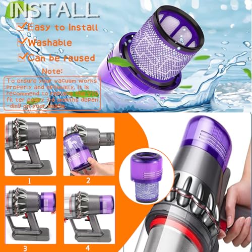 2 Pack V11 Vacuum Filters Replacement for Dy son V11 Animal