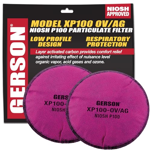 NIOSH XP100 Pancake Filters with Organic Vapor Acid Gas Nuisance Odor Relief Pair