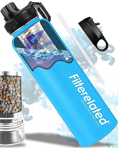 30oz Stainless Steel Portable Alkaline Filter Water Bottle