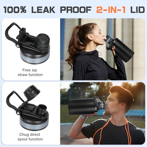 1 Gallon Water Bottle Insulated 128oz Stainless Steel Jug