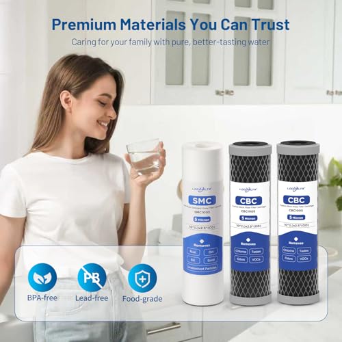3 Stage 10" x 2.5" Water Filter Replacement Cartridge (6 Count)