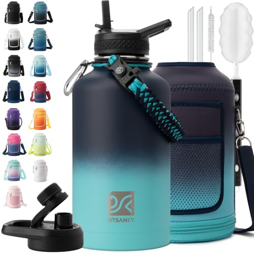 Insulated Water Bottle with Portable Carrier Bag for Outdoor 64 oz