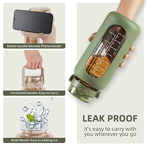 42 oz Glass Water Bottle with 2