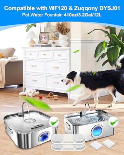 12+12 Dog Water Fountain Filters Compatible with MAILOFY WF120 (24 Count)