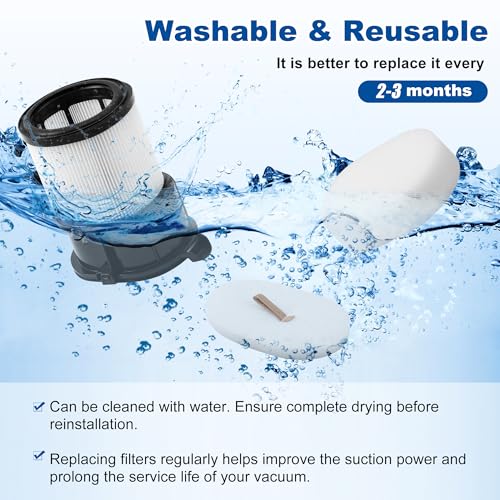 8 Pcs IP1251 IP3251 Filter Replacement Compatible with Shark Cordless PowerDetect Clean and Empty Lightweight Stick Vacuum (8 Count)