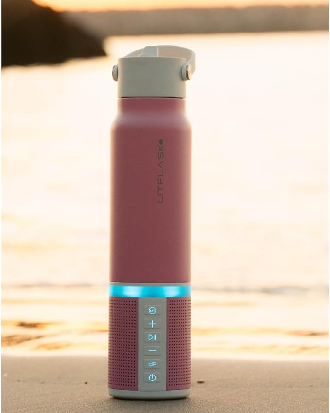 LitFlask Smart Water Bottle, Ultra Premium Bluetooth Speaker, Portable Charging, 20oz Stainless Steel. Oprah’s Favorite Things 2024