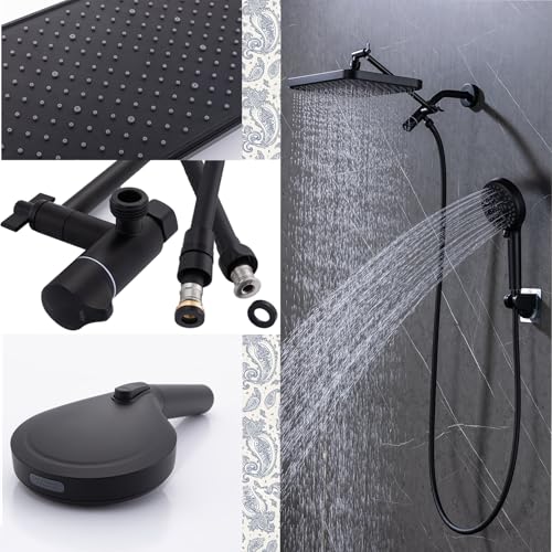 Black Large High Pressure Filtered Shower Head with Handheld