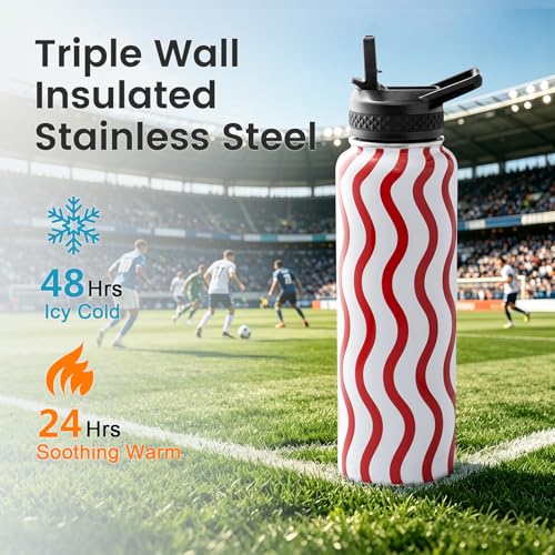 40 oz Insulated Water Bottle with Straw