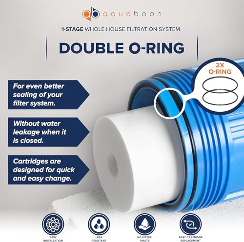 3 Stage Whole House Water Filter System with Chlorine & Sediment Reducing 20x4.5 Water Filter Cartridges