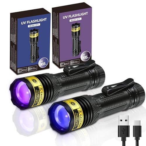 UV Flashlight 365 & 395nm Black Light (2 Count)