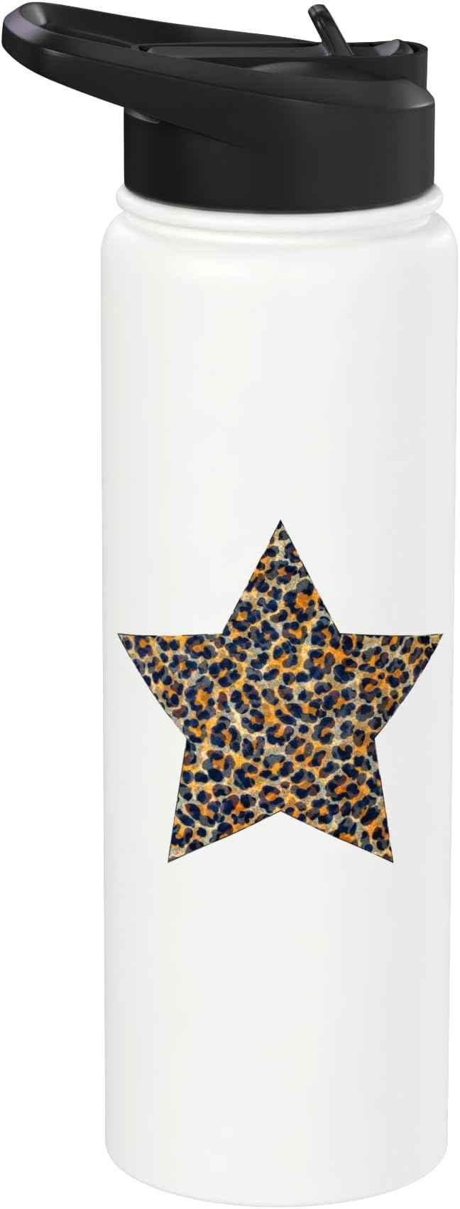 Star Shape - Cute Cheetah Leopard Print Graphic Stainless Steel Insulated Water Bottle