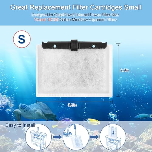 10 Packs Small Aquarium Filters Cartridges for Filter Size 10 and 1 (30 Gram)