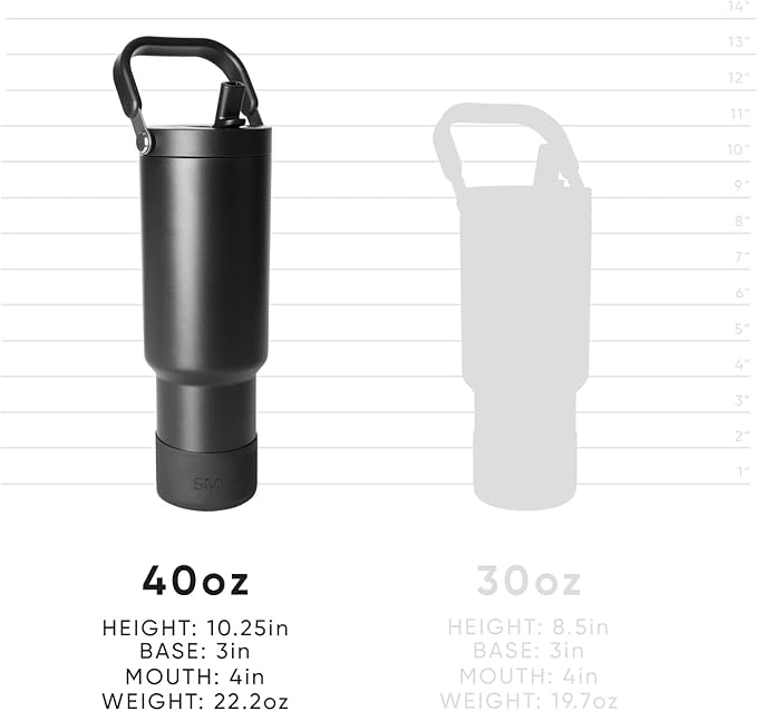 Simple Modern Trek Pivot | 40oz Flip Straw Tumbler with Handle | Water Bottle & Boot | Interchangeable Straw & Chug Lids | Insulated Stainless Steel Jug | Gym Sports Outdoors | Baja