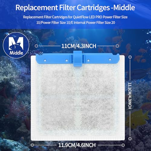 10 Pack Medium Replacement Filters Cartridges for QuietFlow (10 Count)