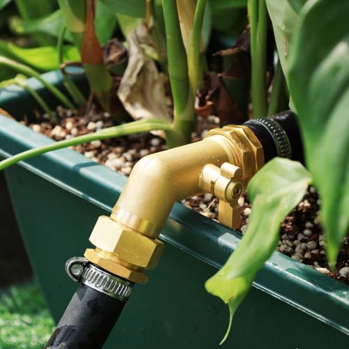 Garden Hose Angle Valve 45 Degree Brass Extender Solid 3 (4 Count)