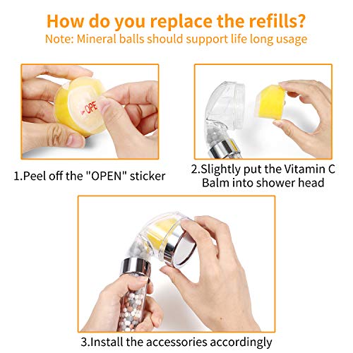 4 Pack of Lemon Balm Replacement Filters Set for Shower Head (4 Count)