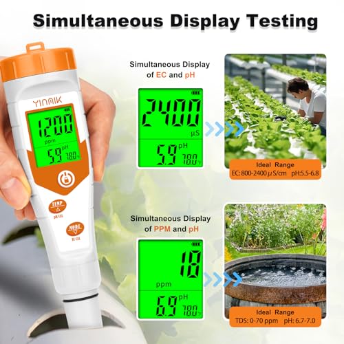 Hydroponics EC pH Tester