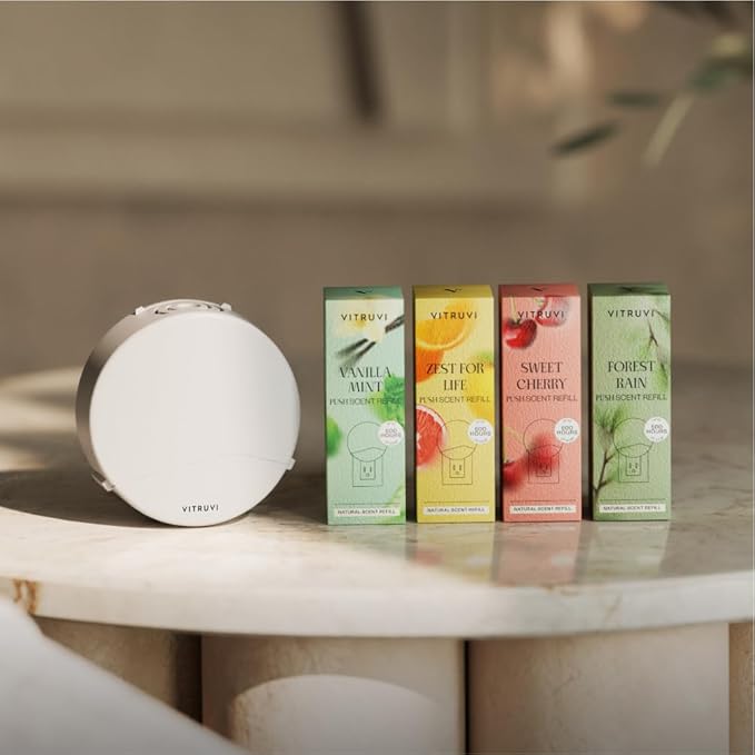 Vitruvi Push Plug-in Wall Diffuser – Starter Kits (Push Plug-in + 2 Scents)