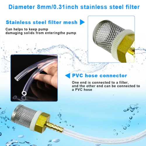 Stainless steel filter copper tube joint 8mm diameter hose connection