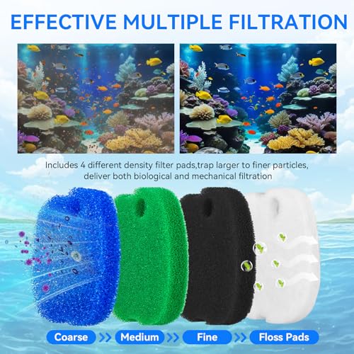HW 302 Canister Filter Pads Compatible with SUNSUN HW (16 Count)