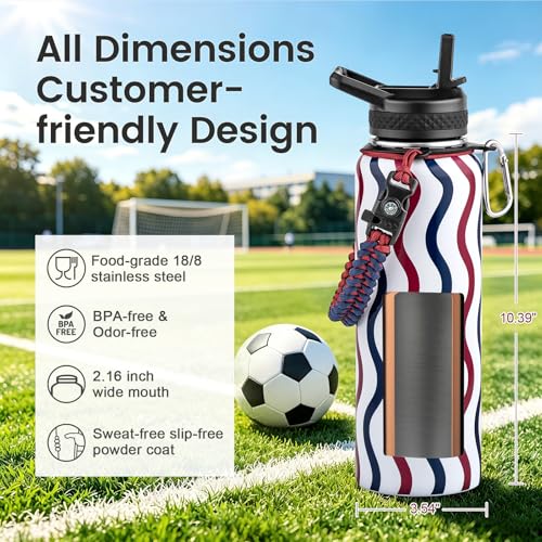 40 oz Insulated Water Bottle with Straw